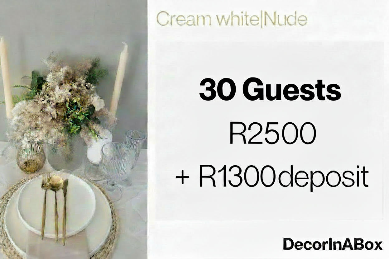 30 guests White and Cream decor