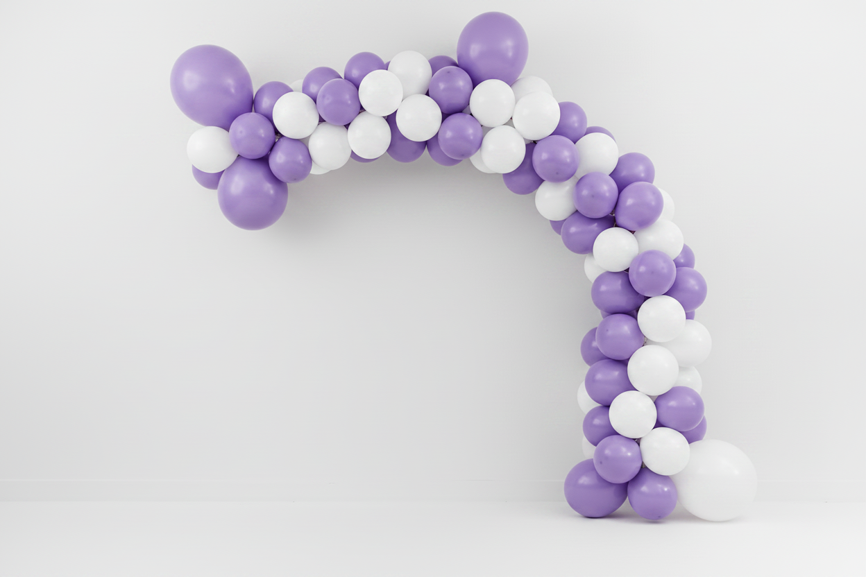 Lilac and White Balloon Garland